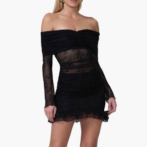 AFRM Black Lace Long Sleeve Dress